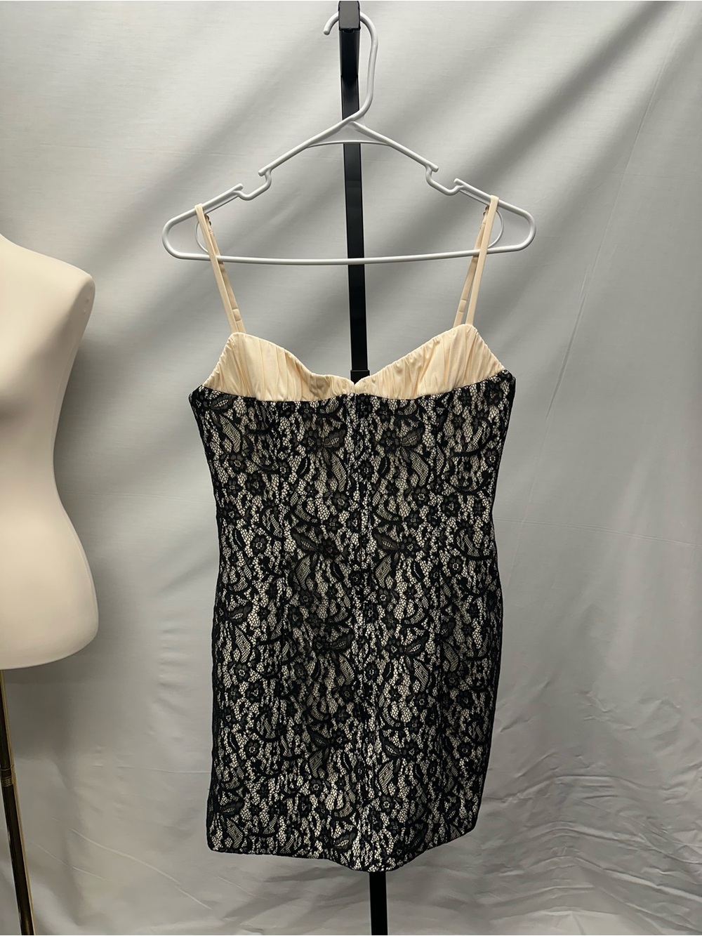 Rumored size 10 Versailles cream & black lace mini dress